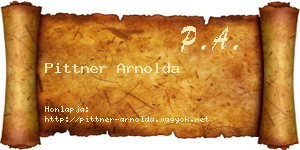 Pittner Arnolda névjegykártya